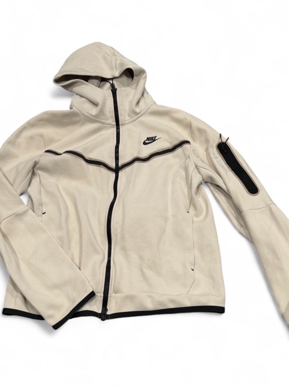Nike tech Men's Hooded Zip Jacket in Light Beige